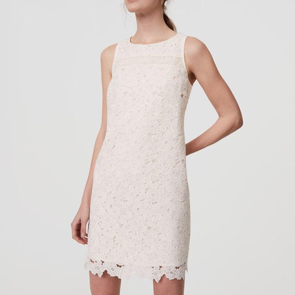 White lace sheath dress
